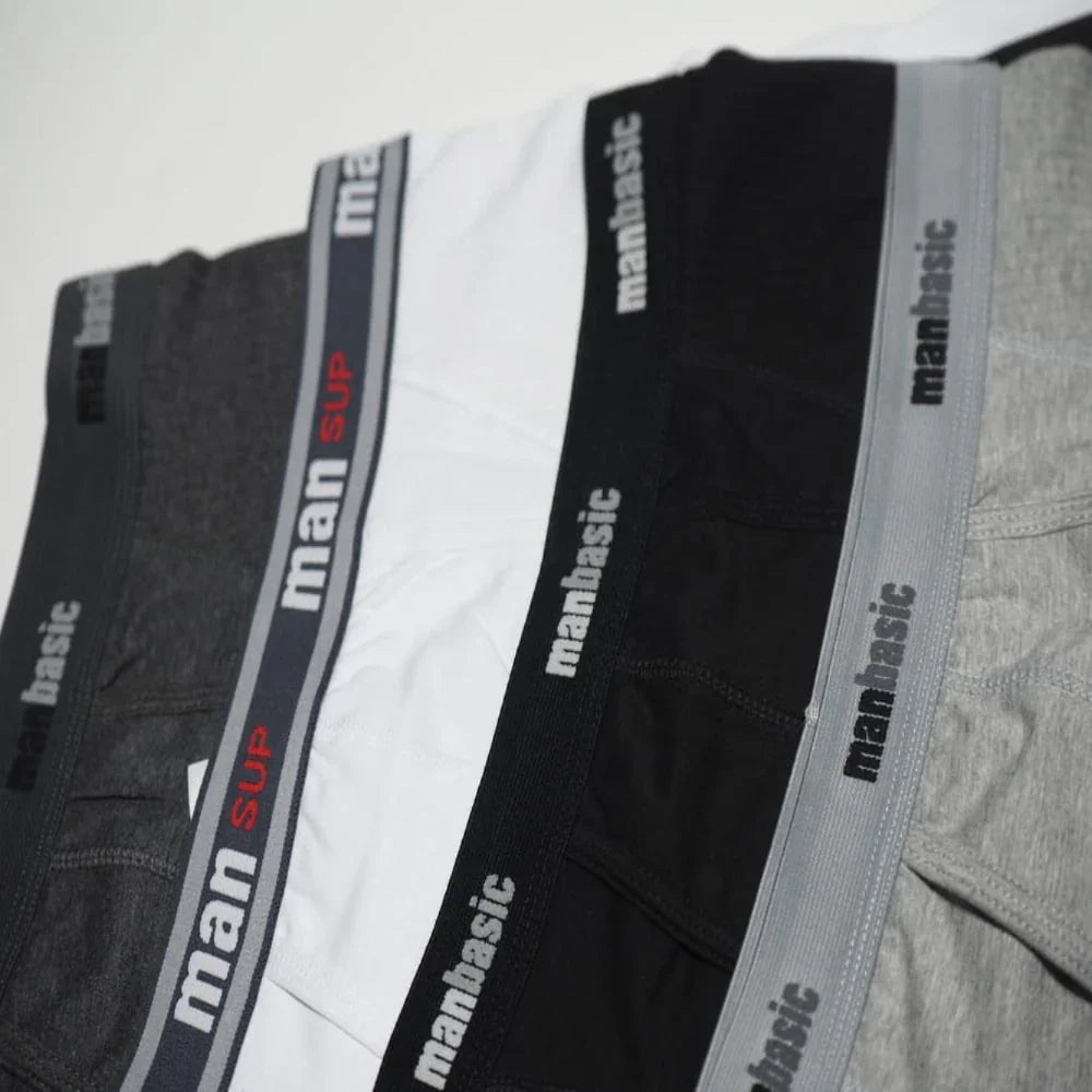 Lot de 4 Boxers pour Hommes- Marque Man Basic - Couleurs Variées