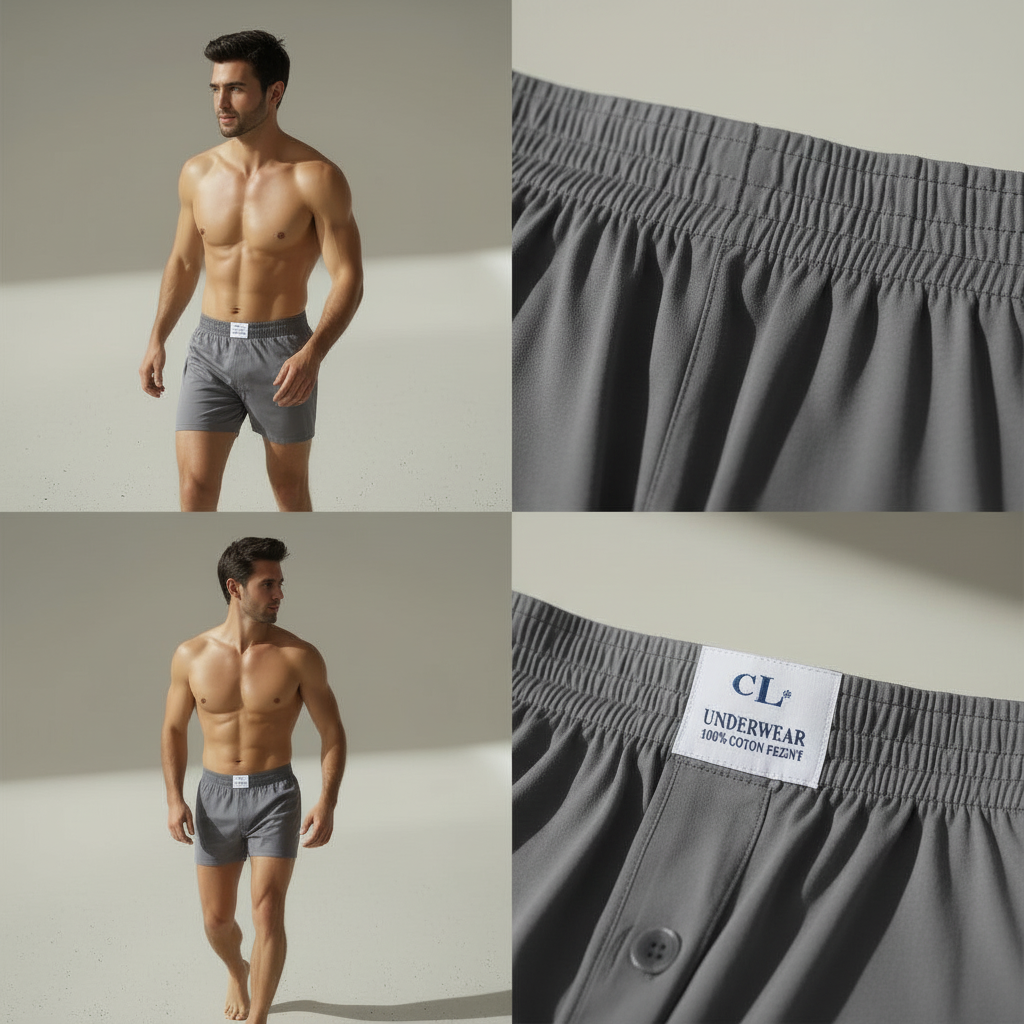 Lot de 4 Boxers Pour Homme De La Marque - CL- 100 % coton  ---3 Chaussettes Gratuit---