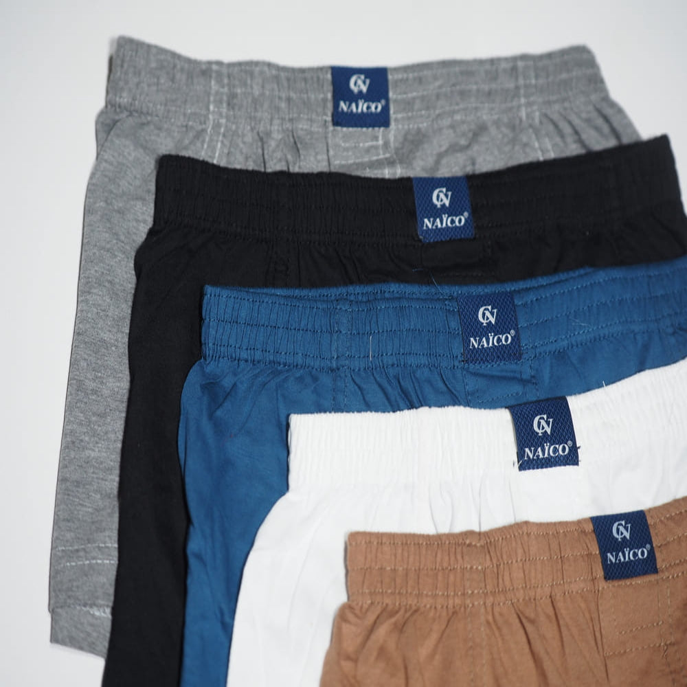 Lot de 5 Boxers en Coton  pour Homme - Marque Naico - Couleurs Variées