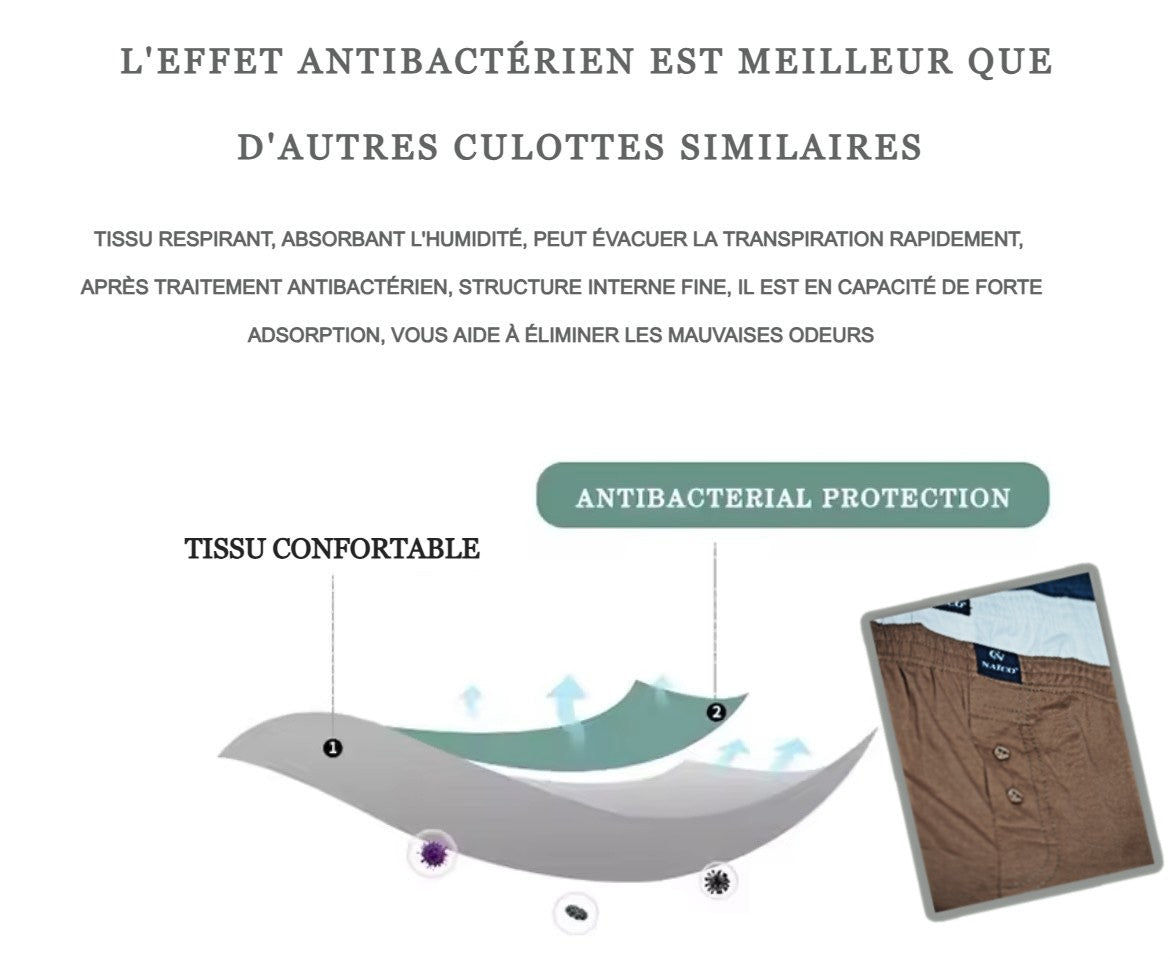 Lot de 5 Boxers en Coton  pour Homme - Marque Naico - Couleurs Variées