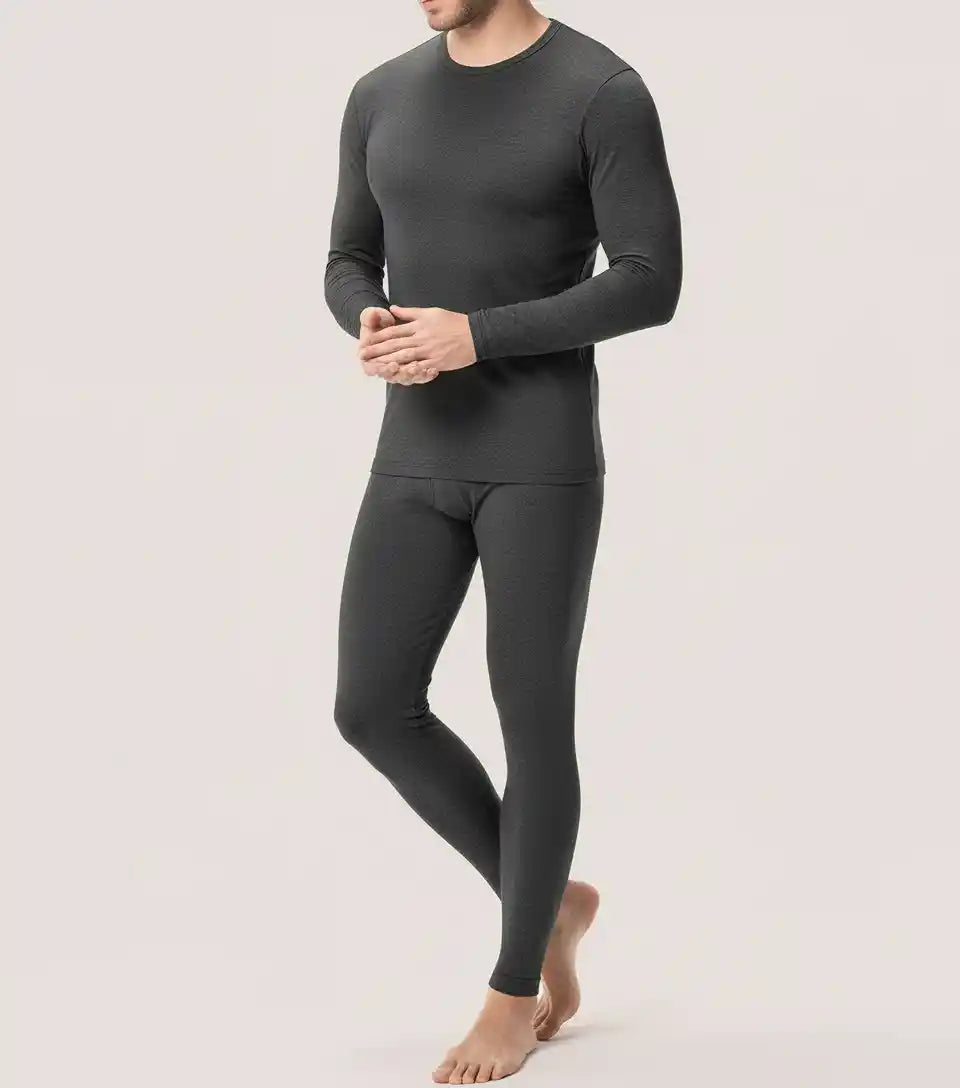 Lot de 6 Piéces Sous Vêtements Thermiques Hommes 3 T-shirts A Manche Longues & 3 Sous Pontalons