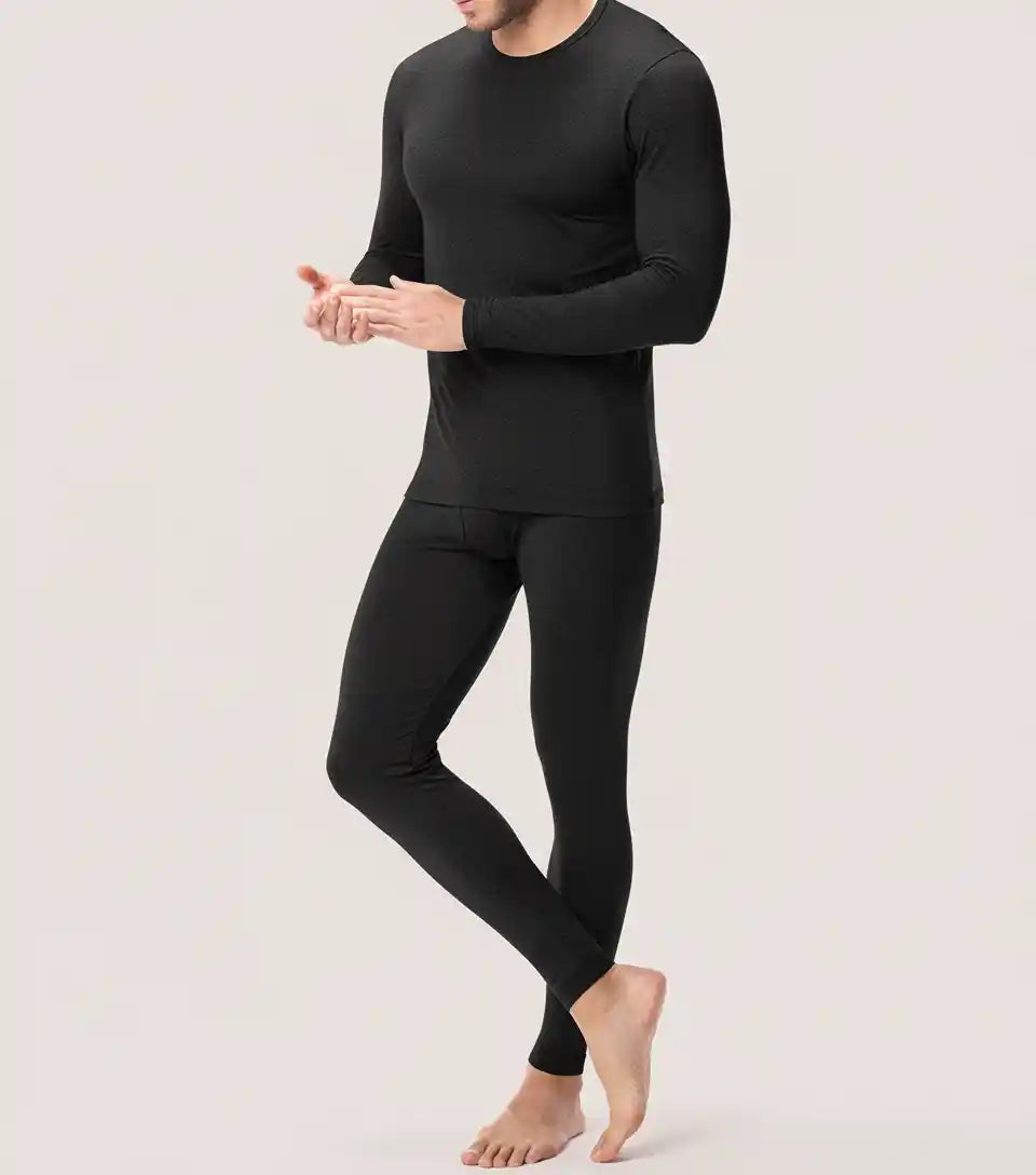 Lot de 6 Piéces Sous Vêtements Thermiques Hommes 3 T-shirts A Manche Longues & 3 Sous Pontalons